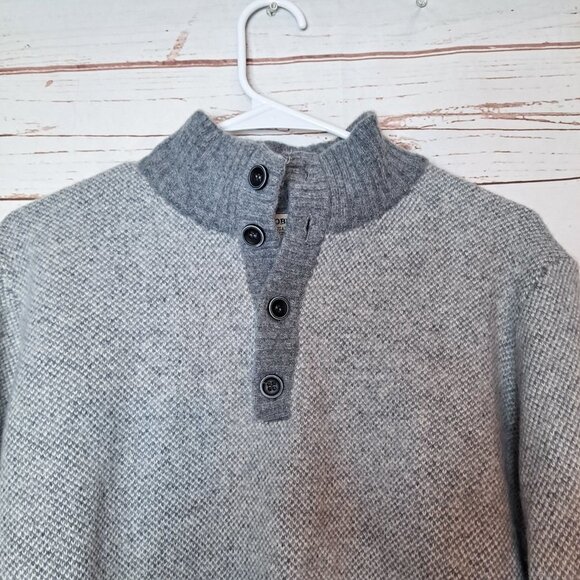 Luca Nobili Made in Italy Wool Blend Gray Sweater Men's XL Pullover - Picture 4 of 8